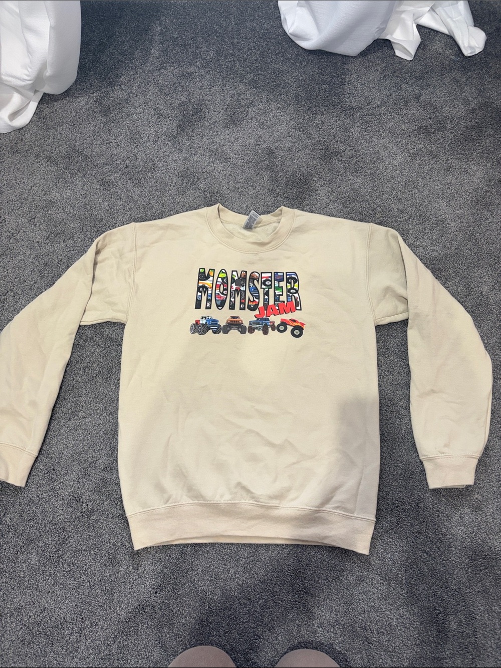 Monster Jam Graphic Crewneck Sweatshirt - Cream